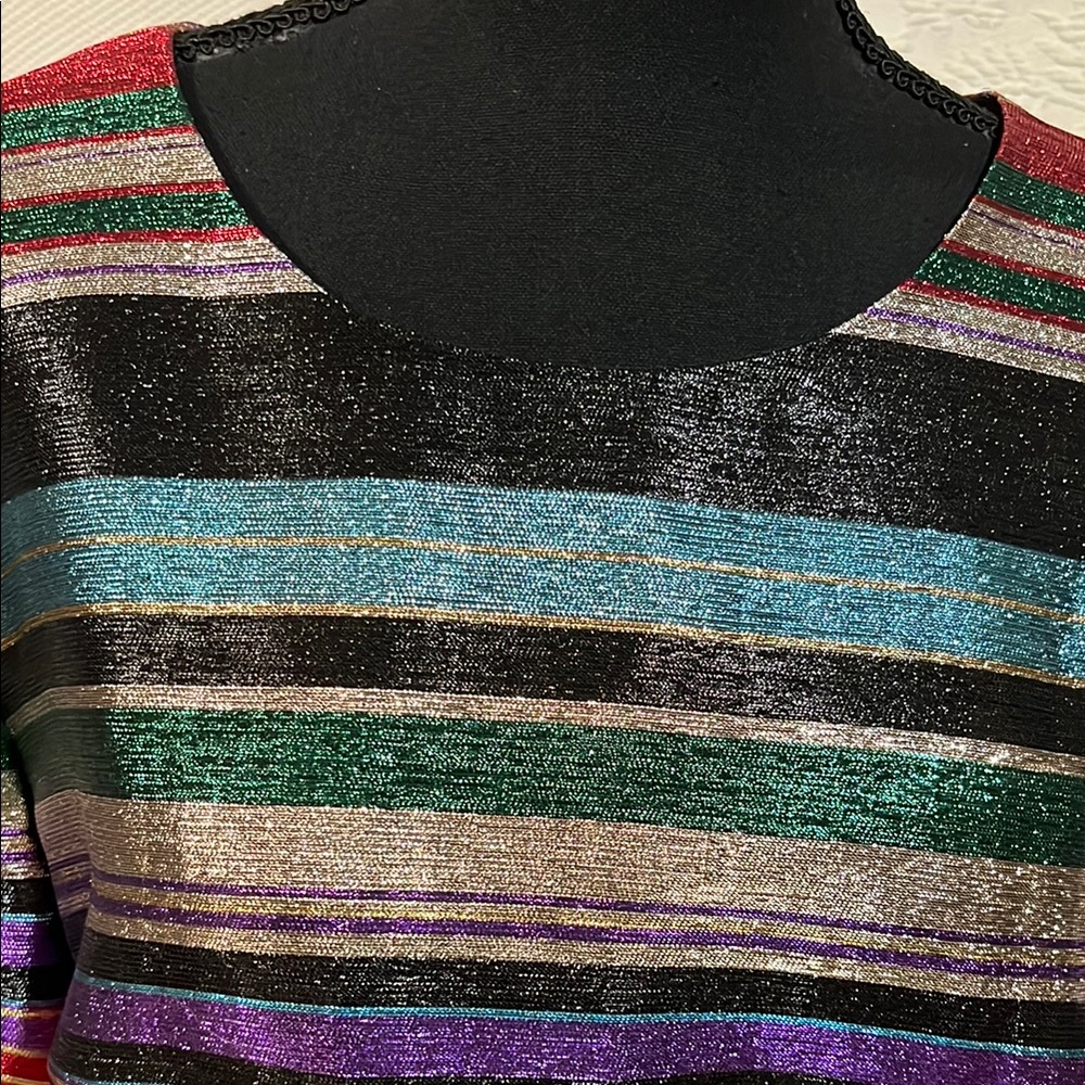 Trina Turk Metallic Striped‎ Shift Dress - Picture 12 of 13